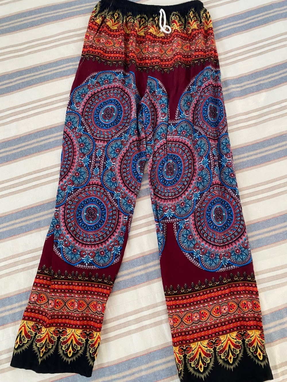 Brightly Colored Bohemian-Style Thai Harem Pants, size S
